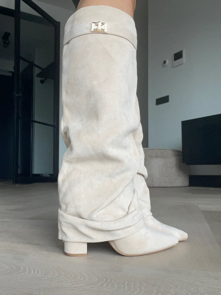 It Girl Boots 2.0 Beige Suede