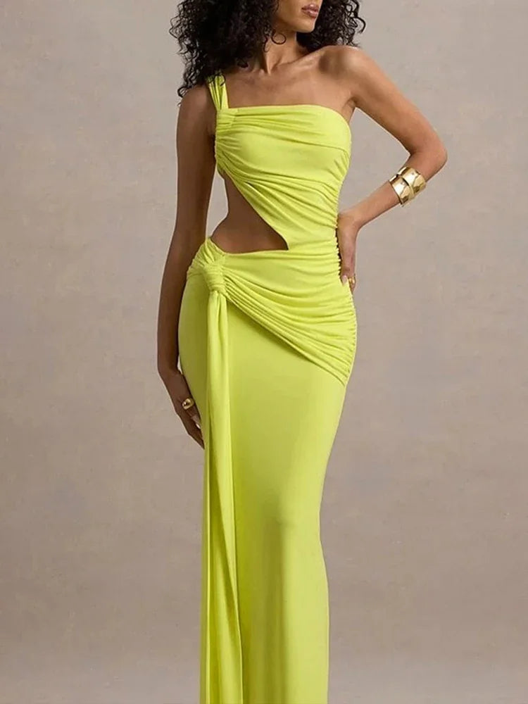 Open Back Drape Maxi Dress