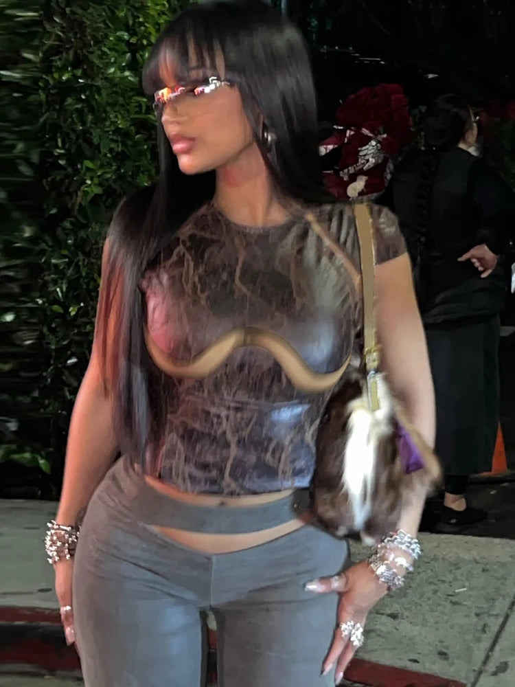 Faux Leather Contour Tee