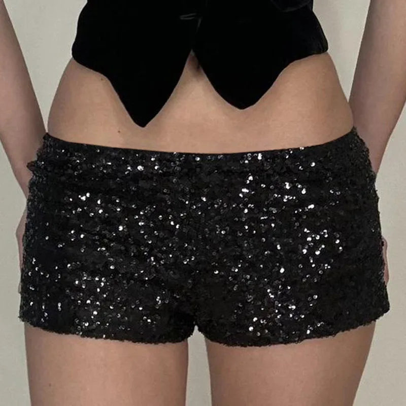 Sequin Low Rise Mini Shorts