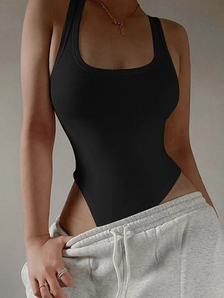 Scoop Neck Ribbed Bodysuit