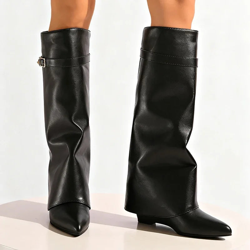 Buckled Knee High Boots