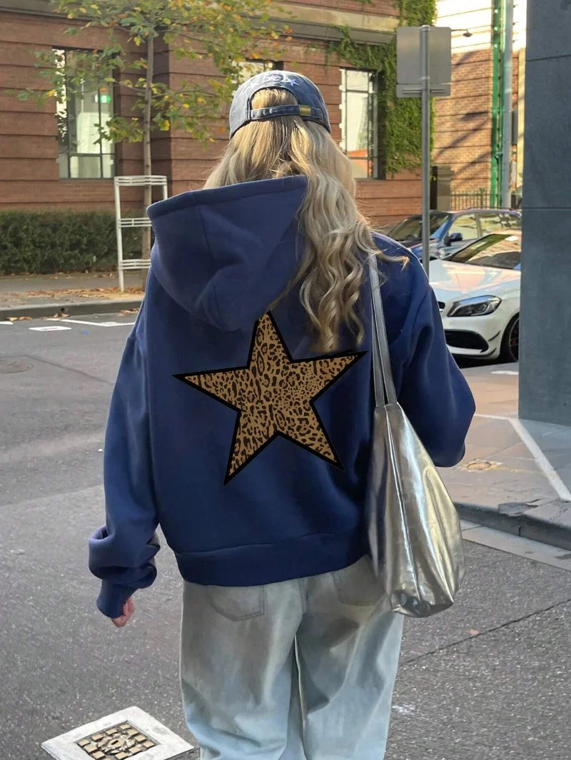Leopard Star Street Hoodie