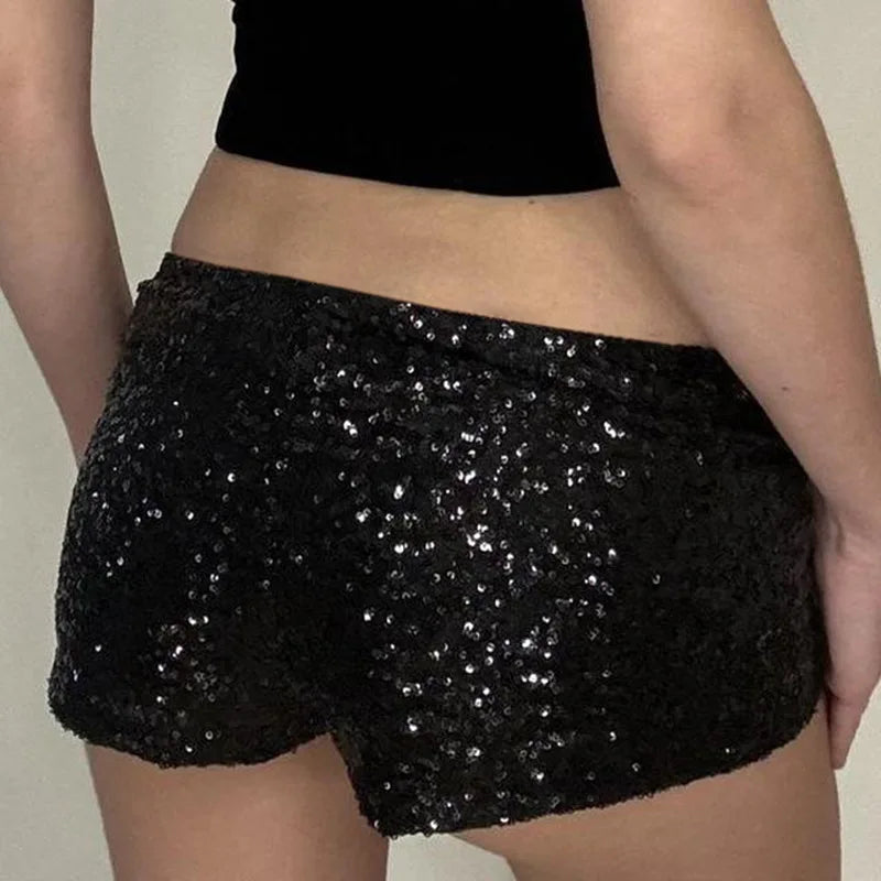 Sequin Low Rise Mini Shorts