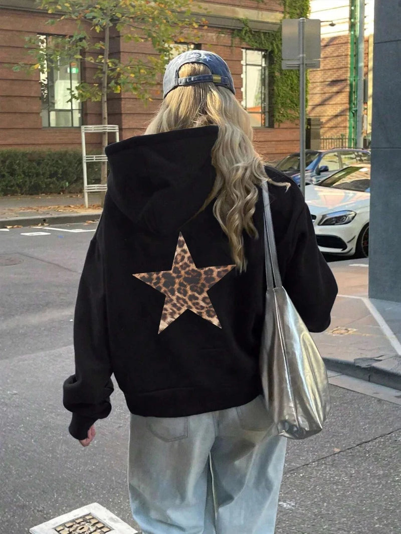 Leopard Star Street Hoodie