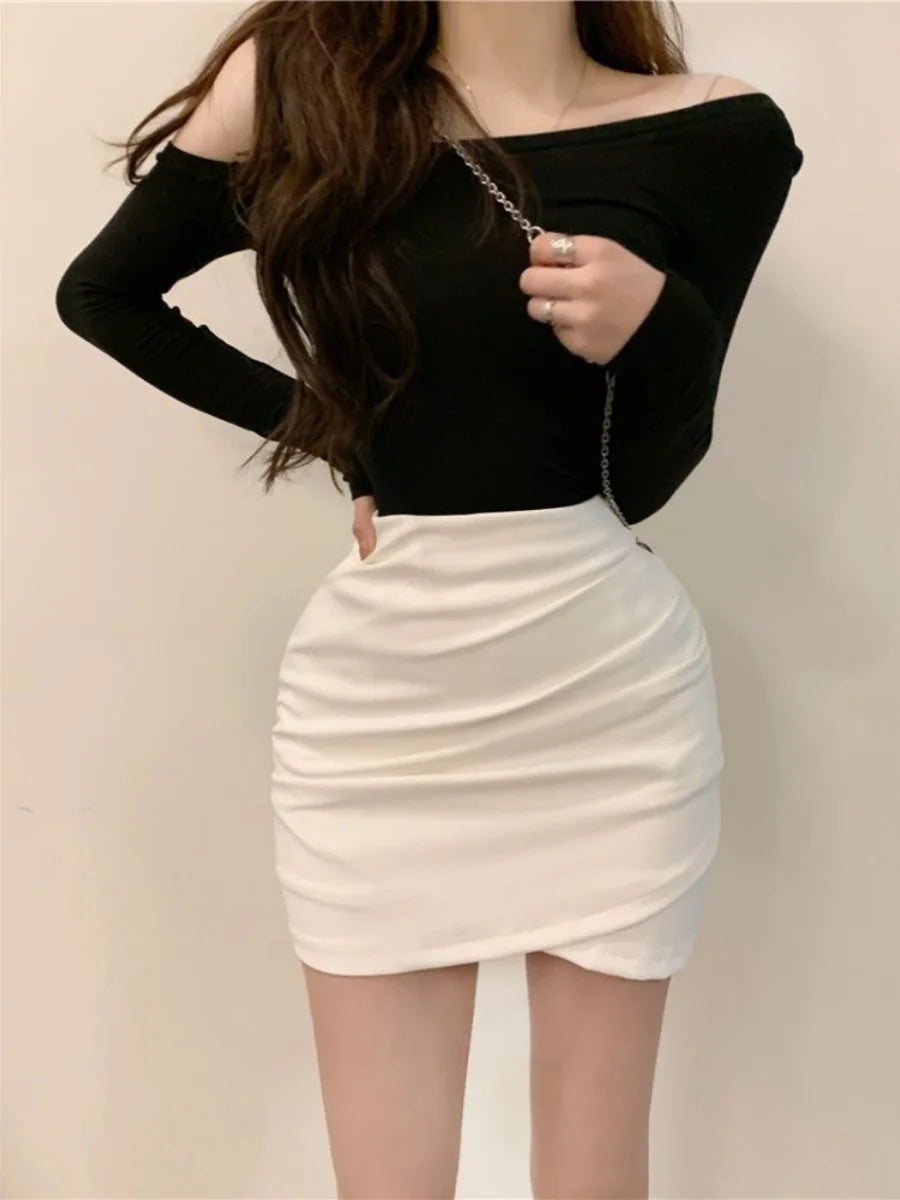 Layered Mesh Bodycon Skirt