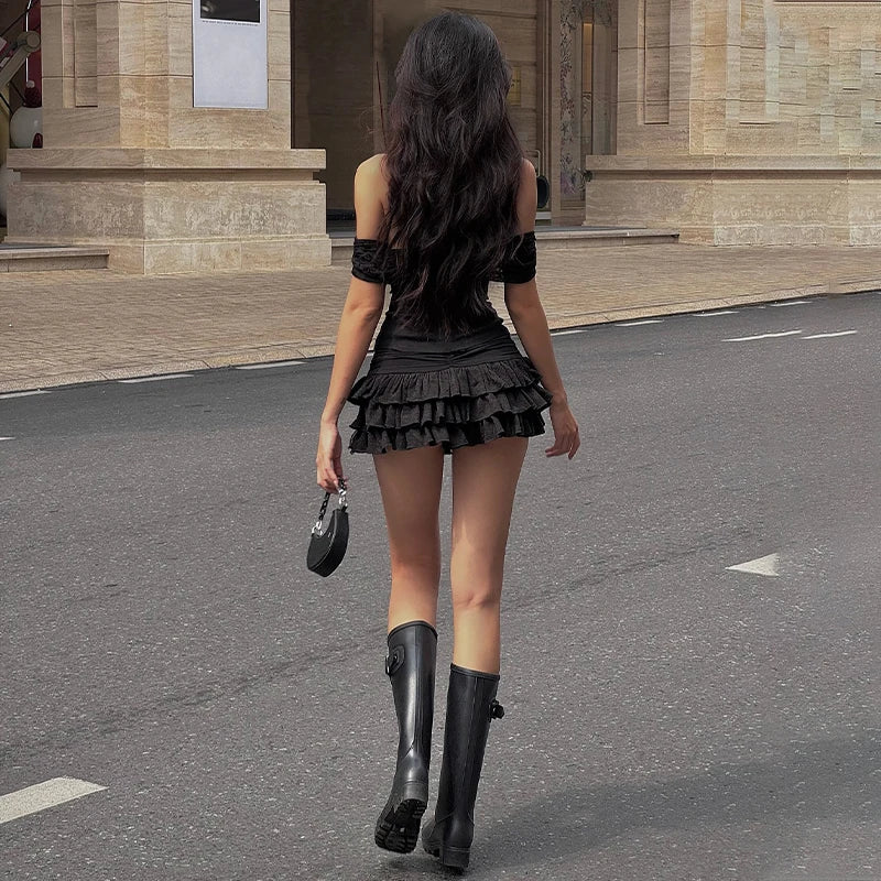 Sultry Ruffle Night Out Dress