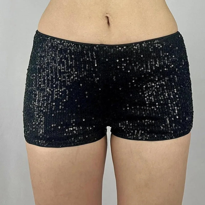 Sequin Low Rise Mini Shorts